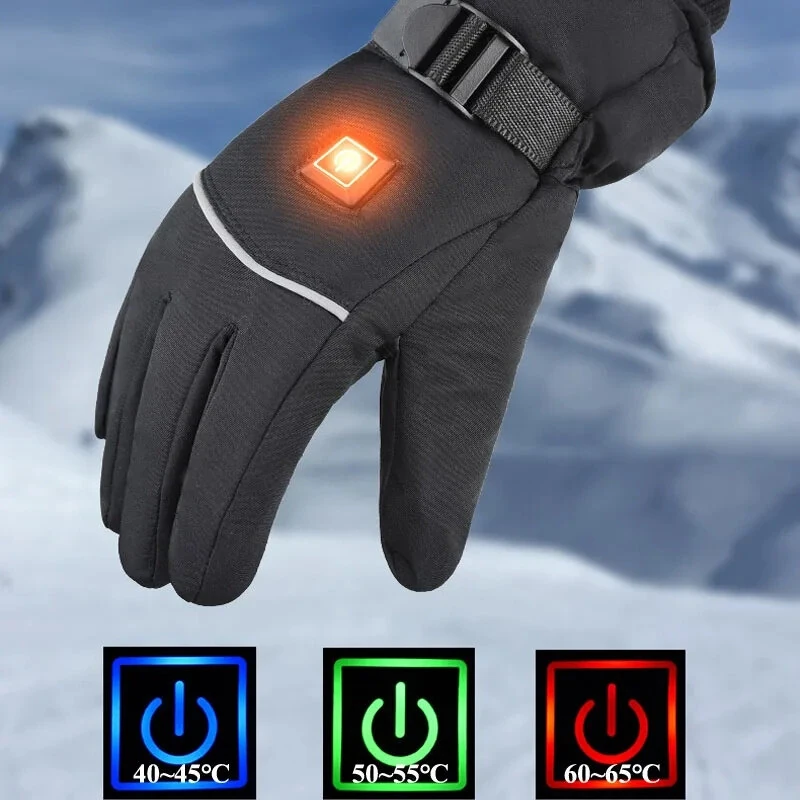 (image for) TENGOO Electric Heated Gloves Waterproof Winter Gloves Heated Ski Gloves Warm Touching Screen Gloves Keep Warm Outdoor Motorcycle Gloves Thermal Gloves Battery Heated Gloves